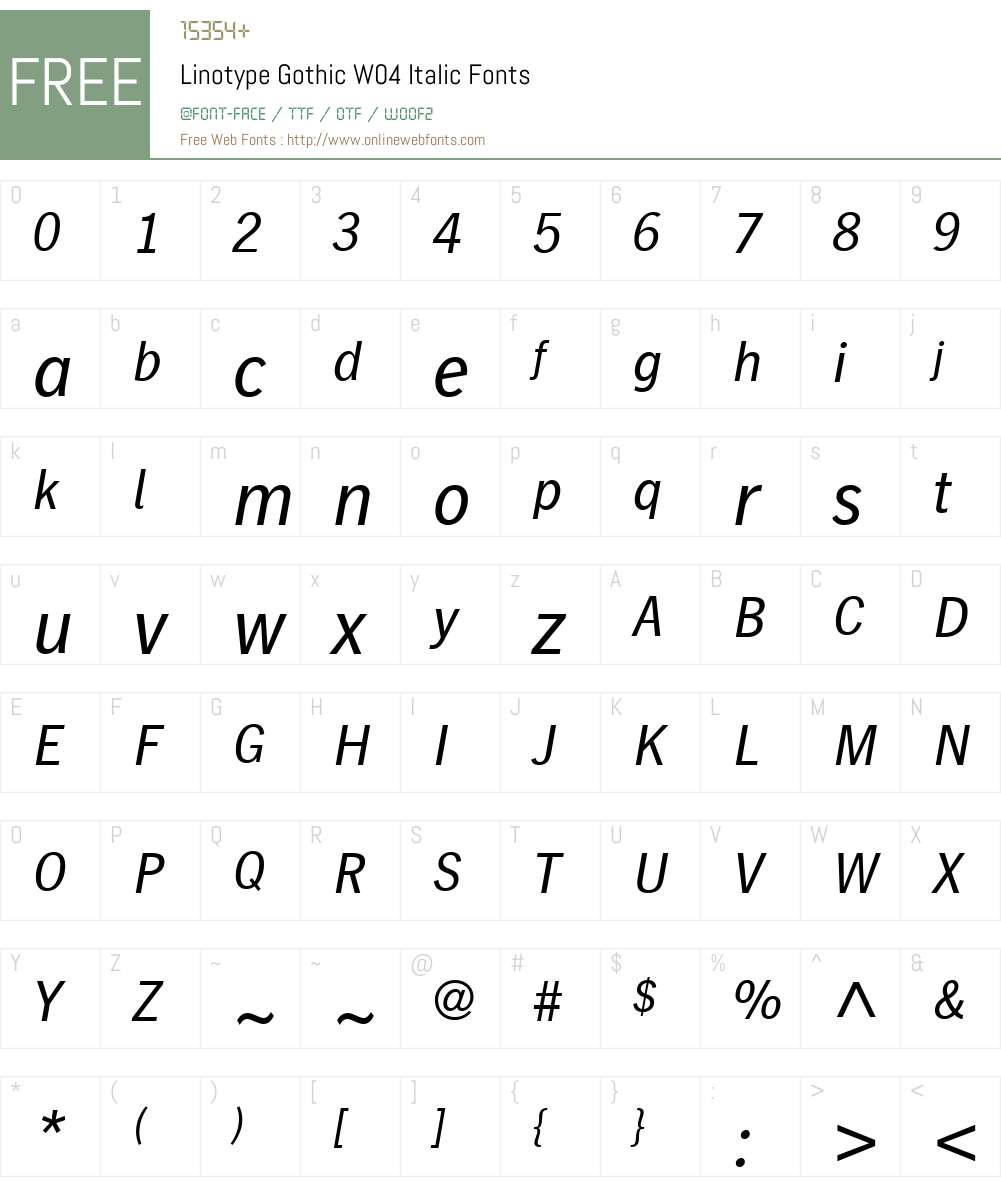 Linotype Gothic Font Screenshots