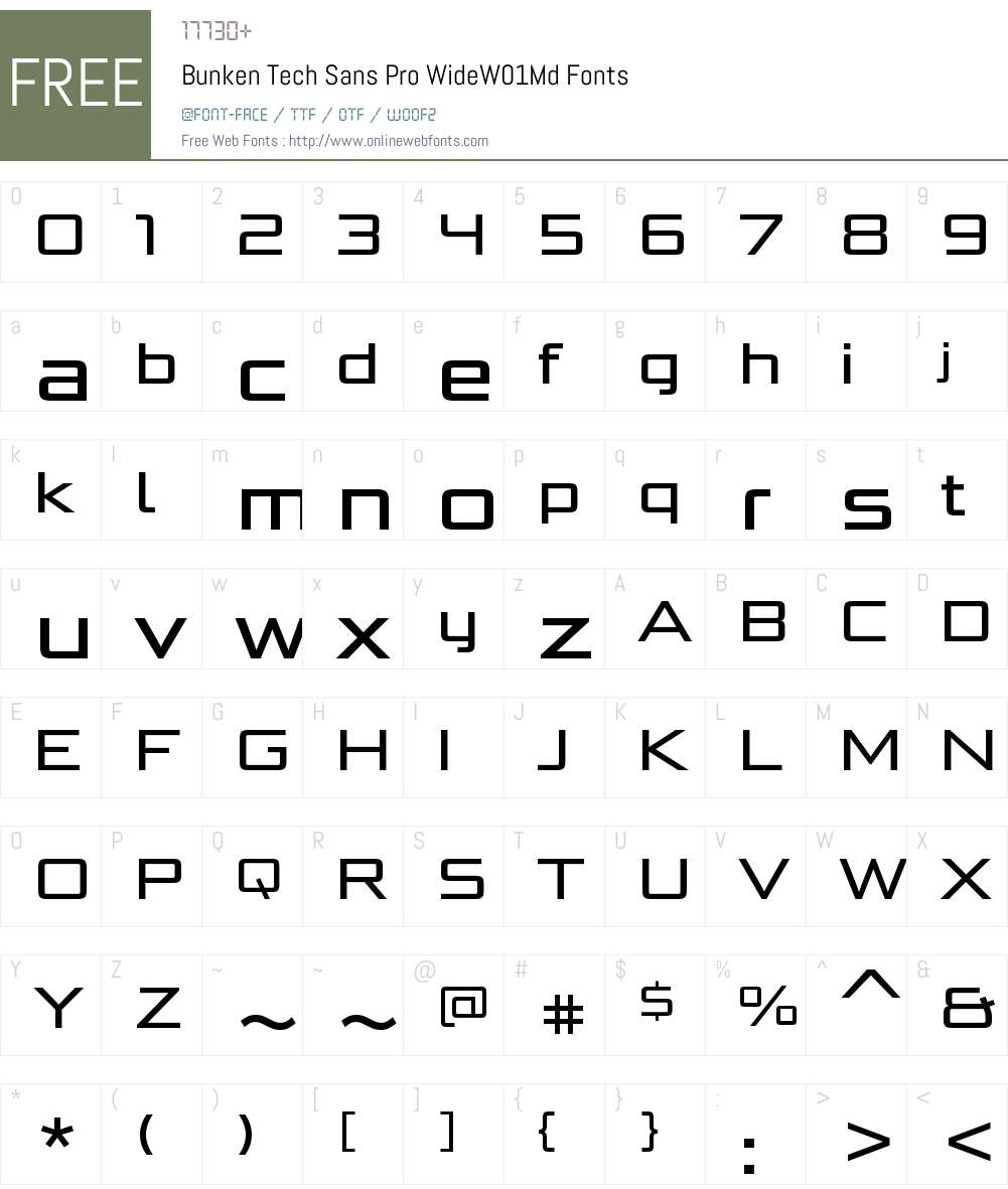 BunkenTechSansProWideW01-Md Font Screenshots