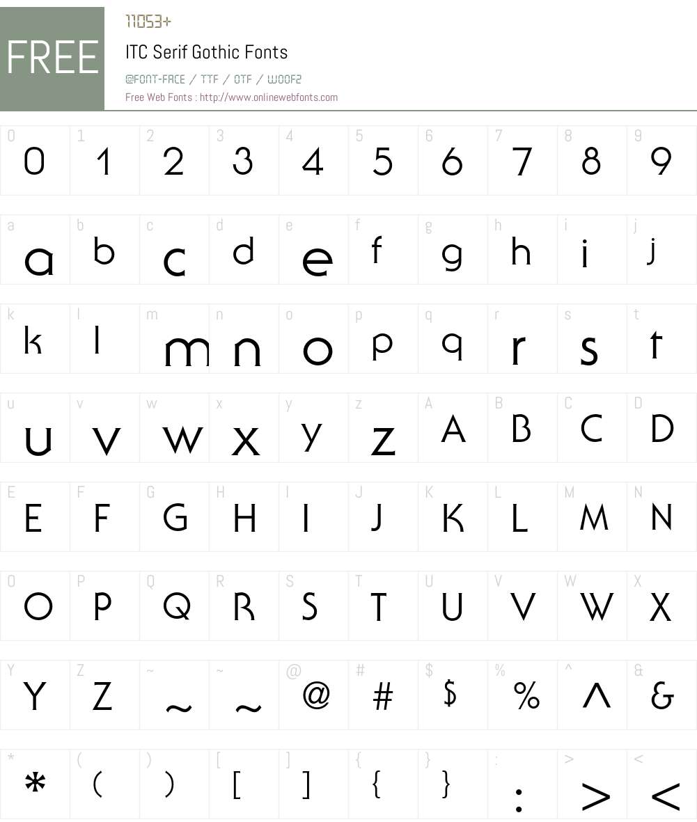 SerifGothic Font Screenshots