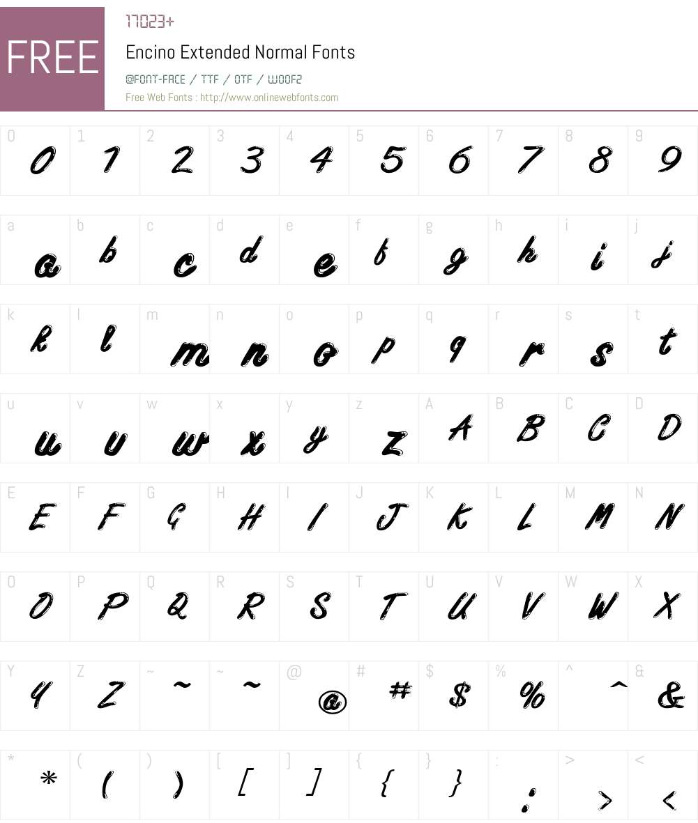 Encino Extended Font Screenshots