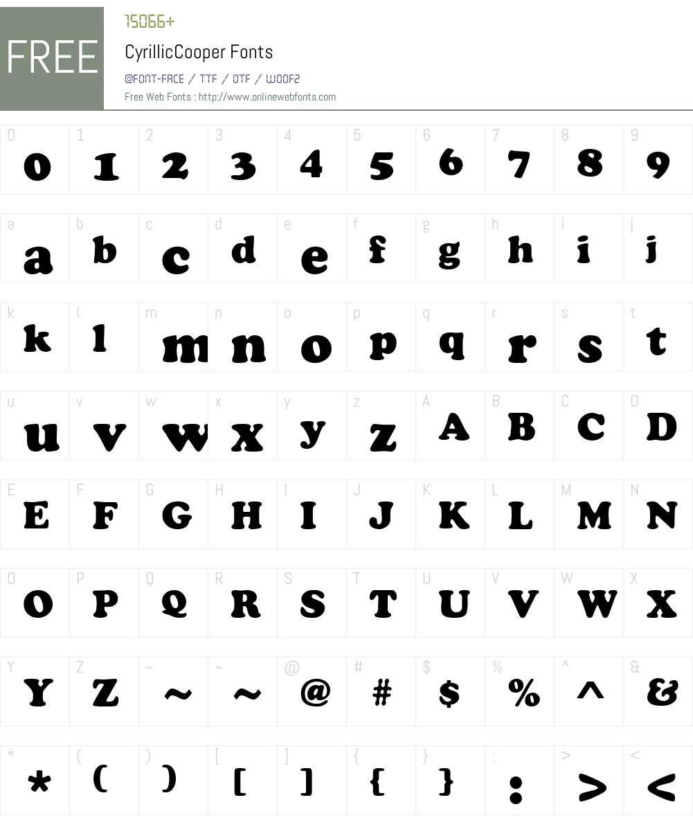 CyrillicCooper Font Screenshots