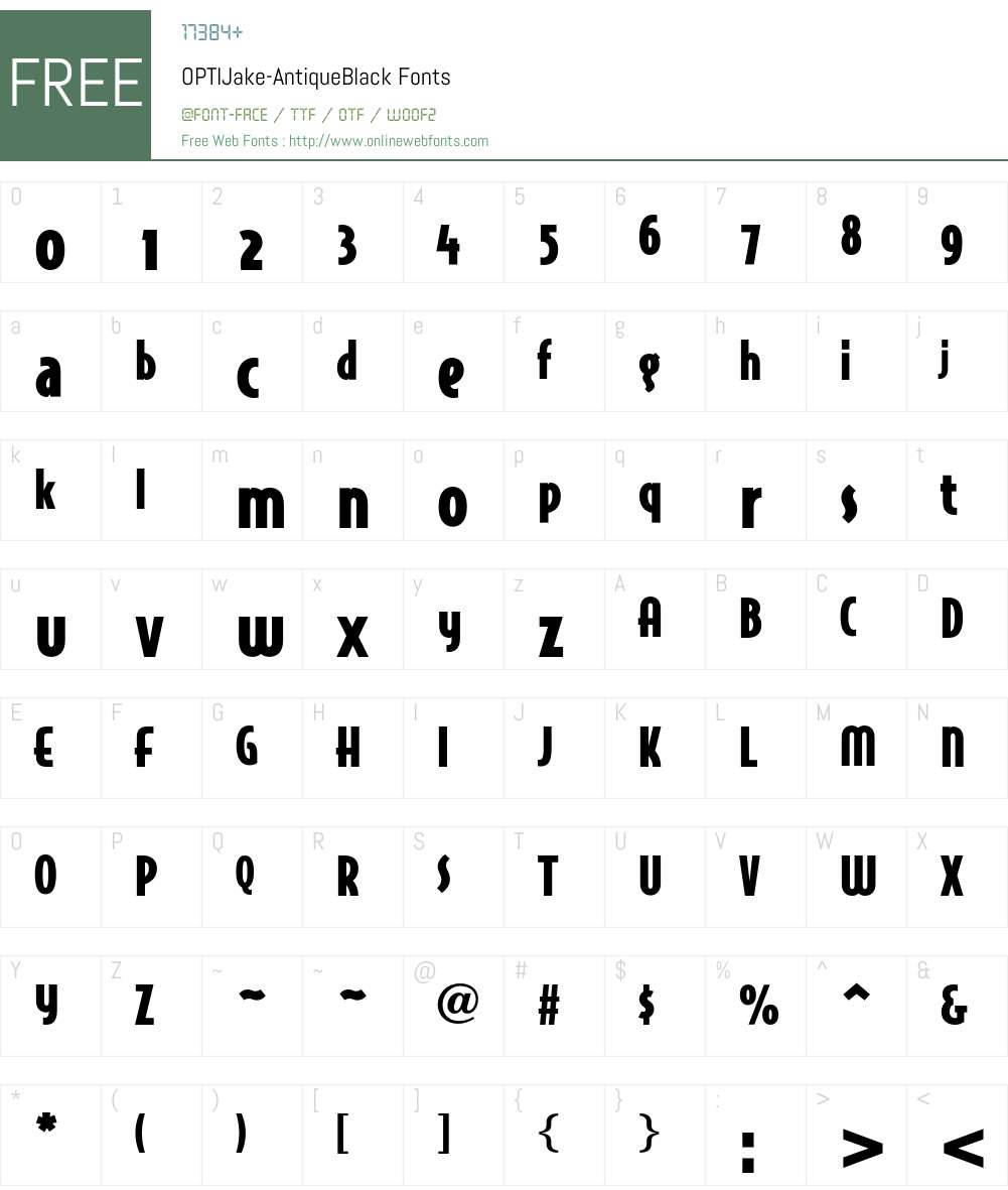 OPTIJake Font Screenshots
