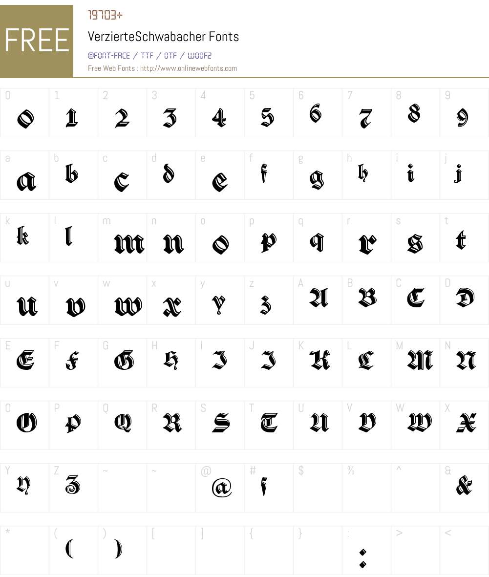 VerzierteSchwabacher Font Screenshots