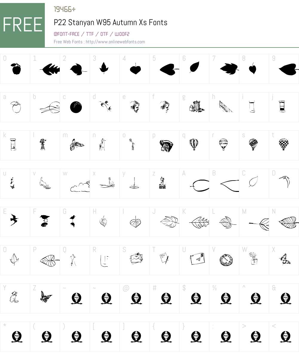 P22StanyanW95-AutumnXs Font Screenshots
