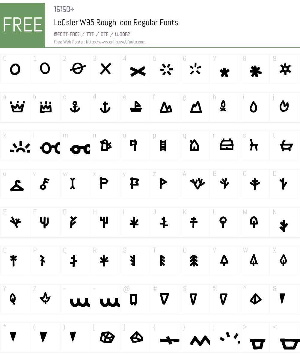LeOslerW95-RoughIconRegular Font Screenshots
