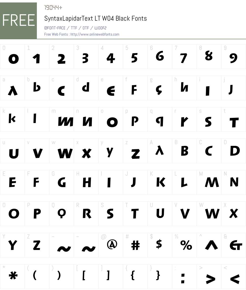 Linotype Syntax Lapidar Text Font Screenshots