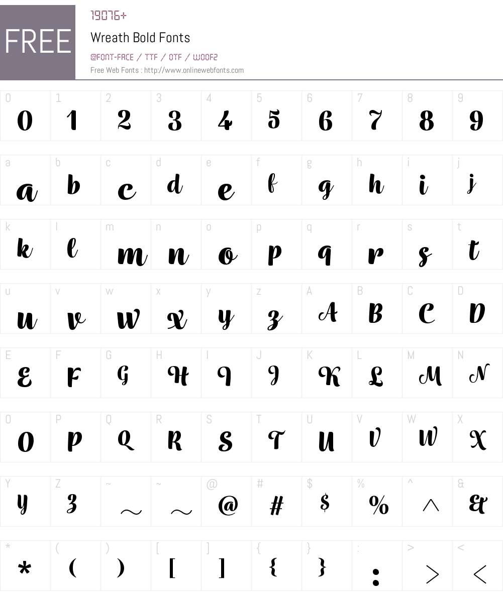 Wreath-Bol Font Screenshots