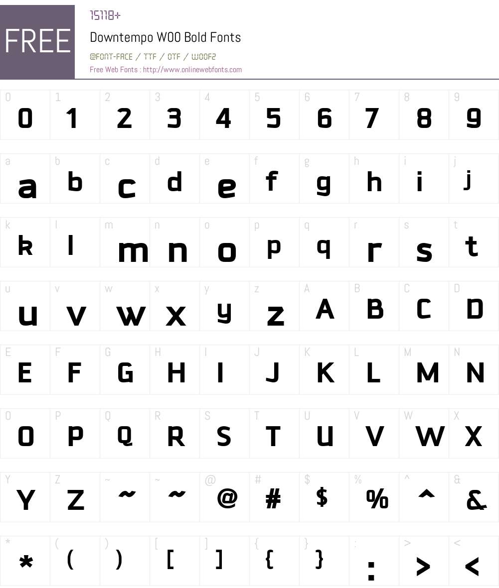 DowntempoW00-Bold Font Screenshots