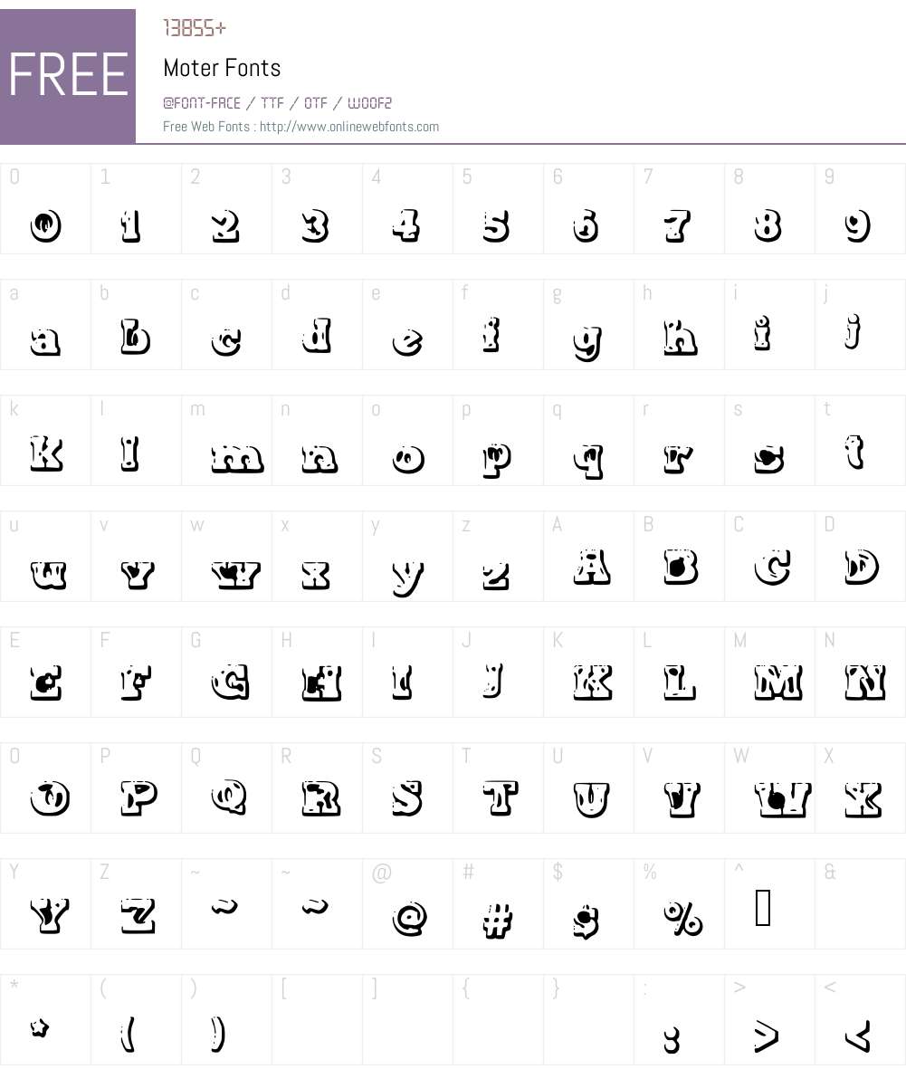Moter Font Screenshots