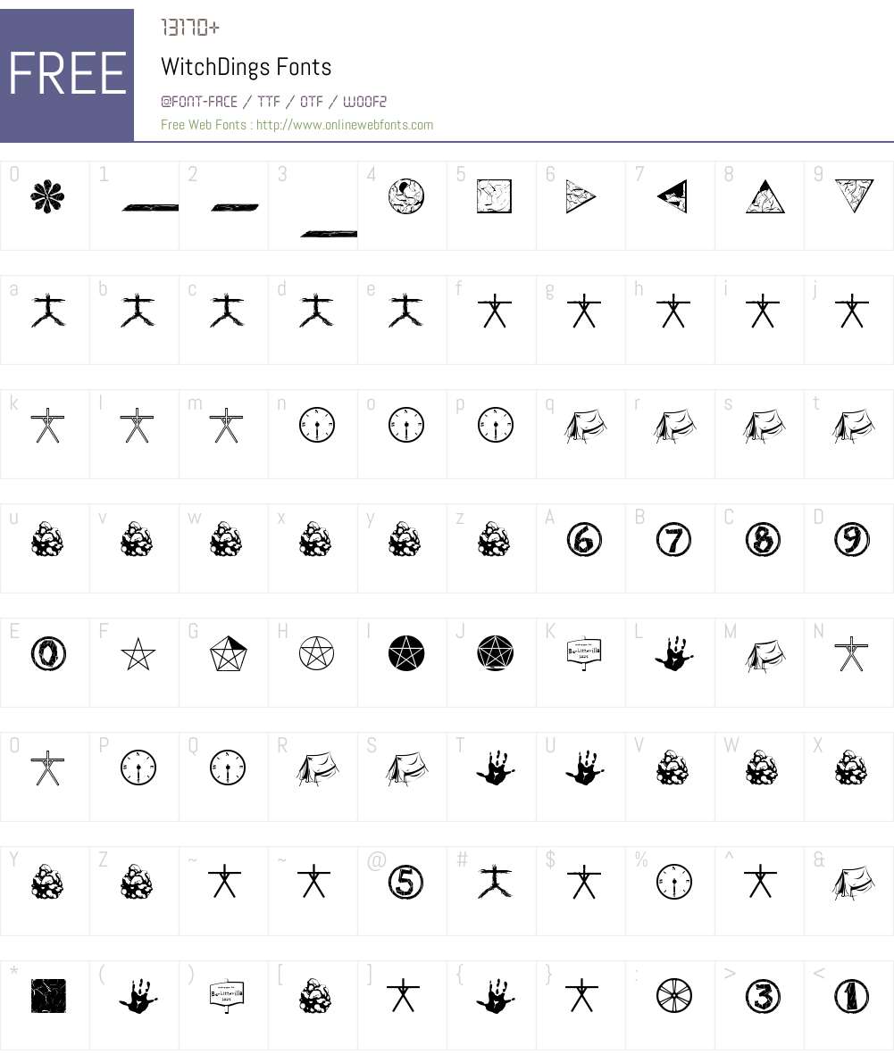 WitchDings Font Screenshots