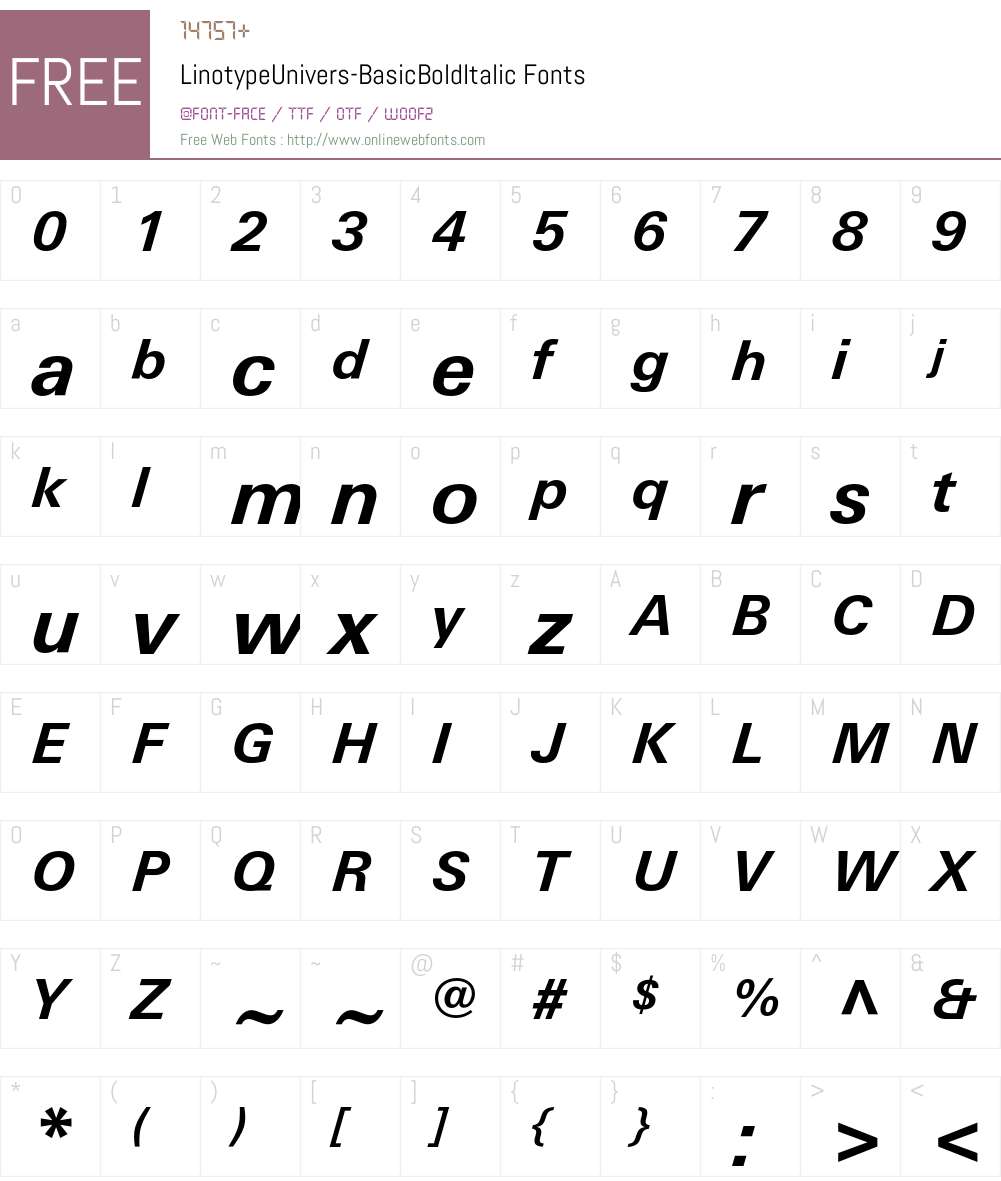 LinotypeUnivers Font Screenshots