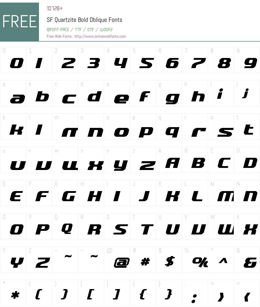 SF Quartzite Font Screenshots