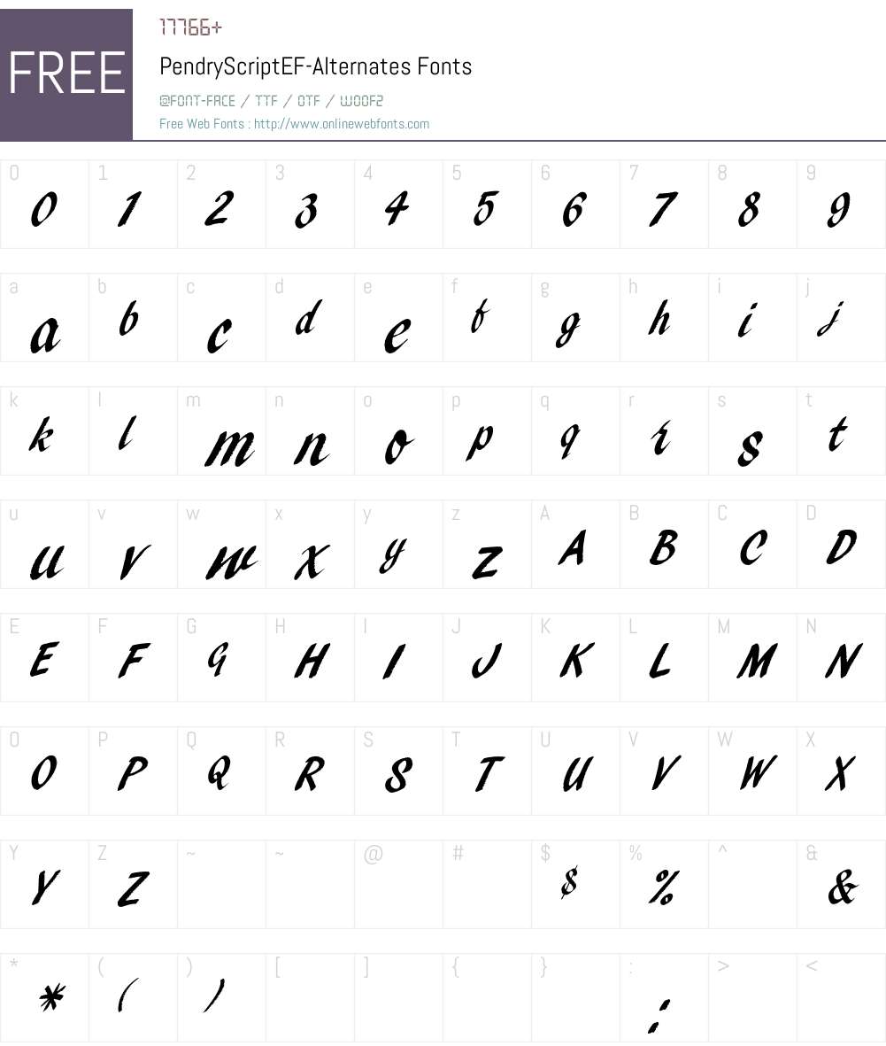 PendryScriptEF Font Screenshots