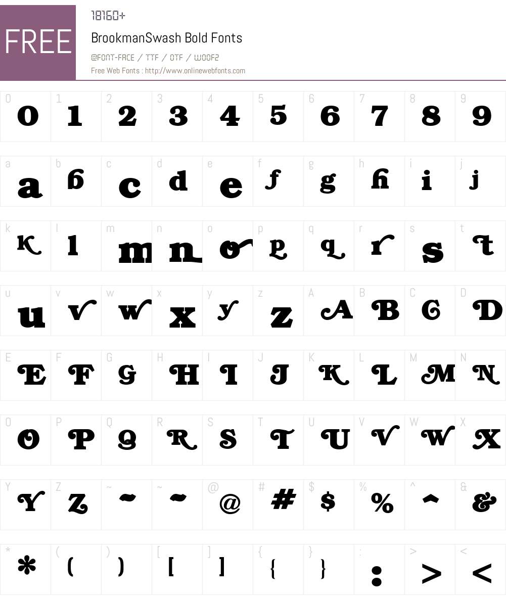BrookmanSwash Font Screenshots