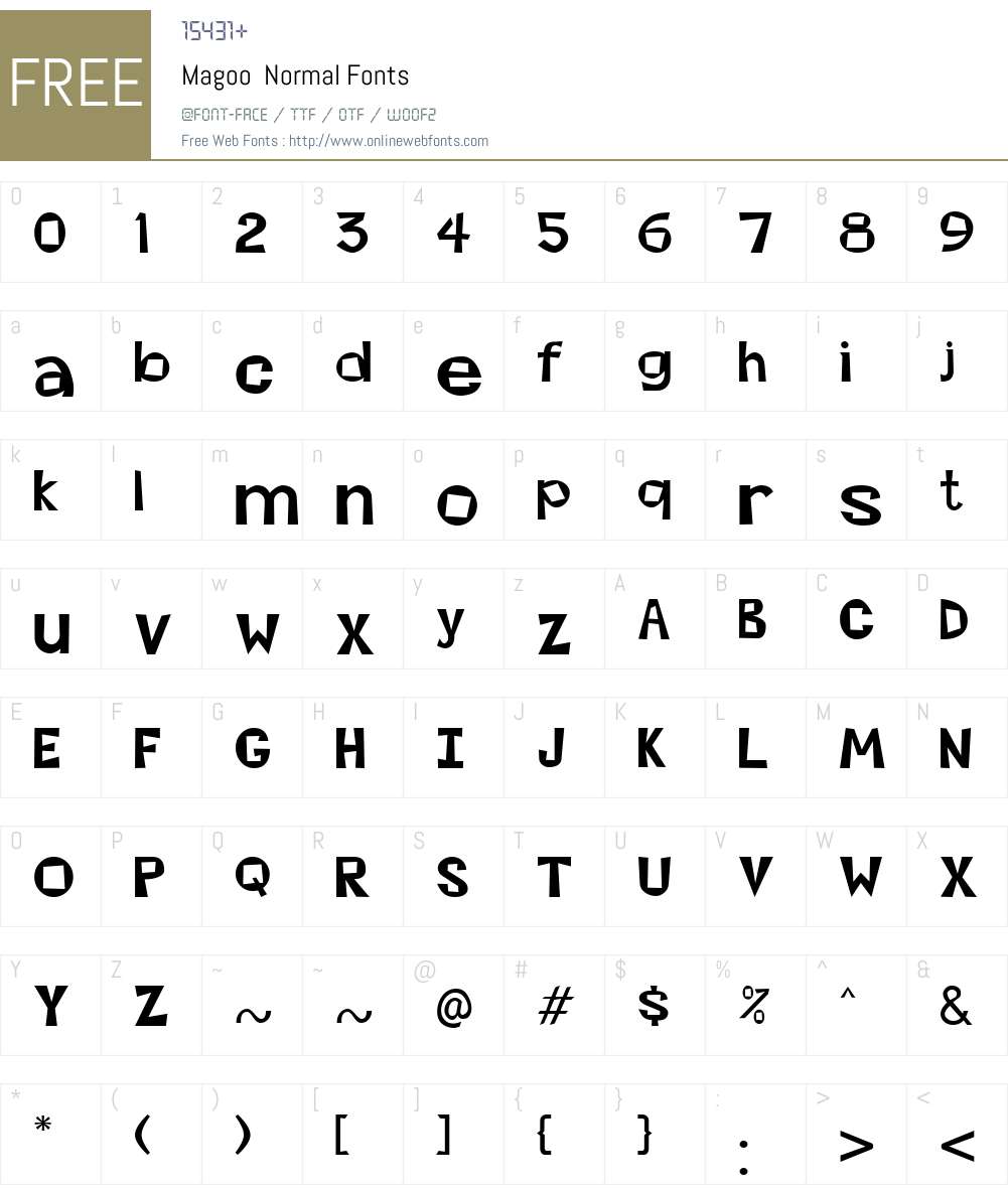 Magoo Font Screenshots