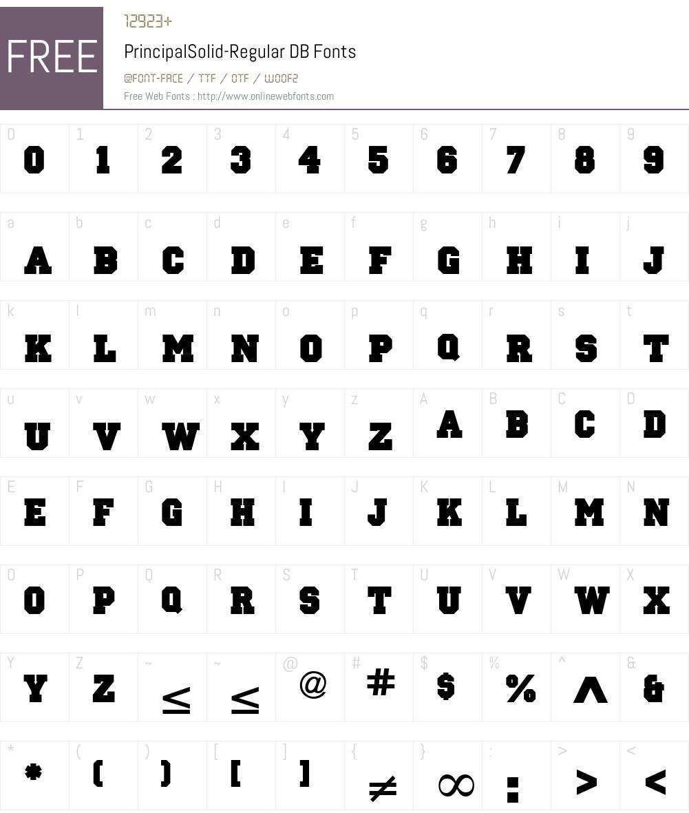 PrincipalSolid DB Font Screenshots