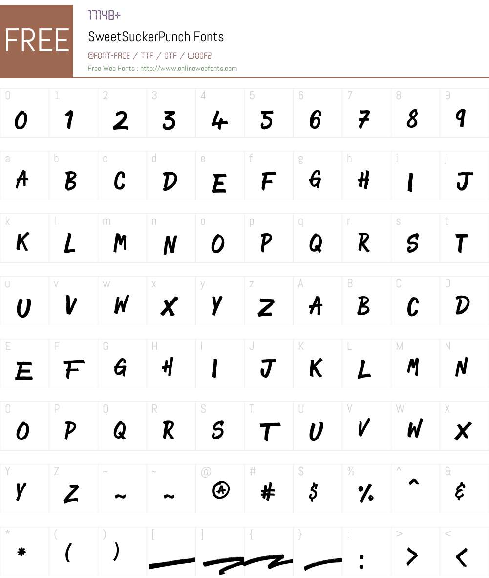 Sweet Sucker Punch Font Screenshots