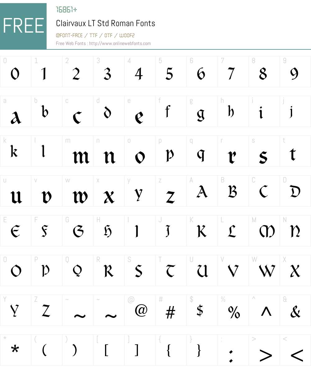 Clairvaux LT Std Font Screenshots