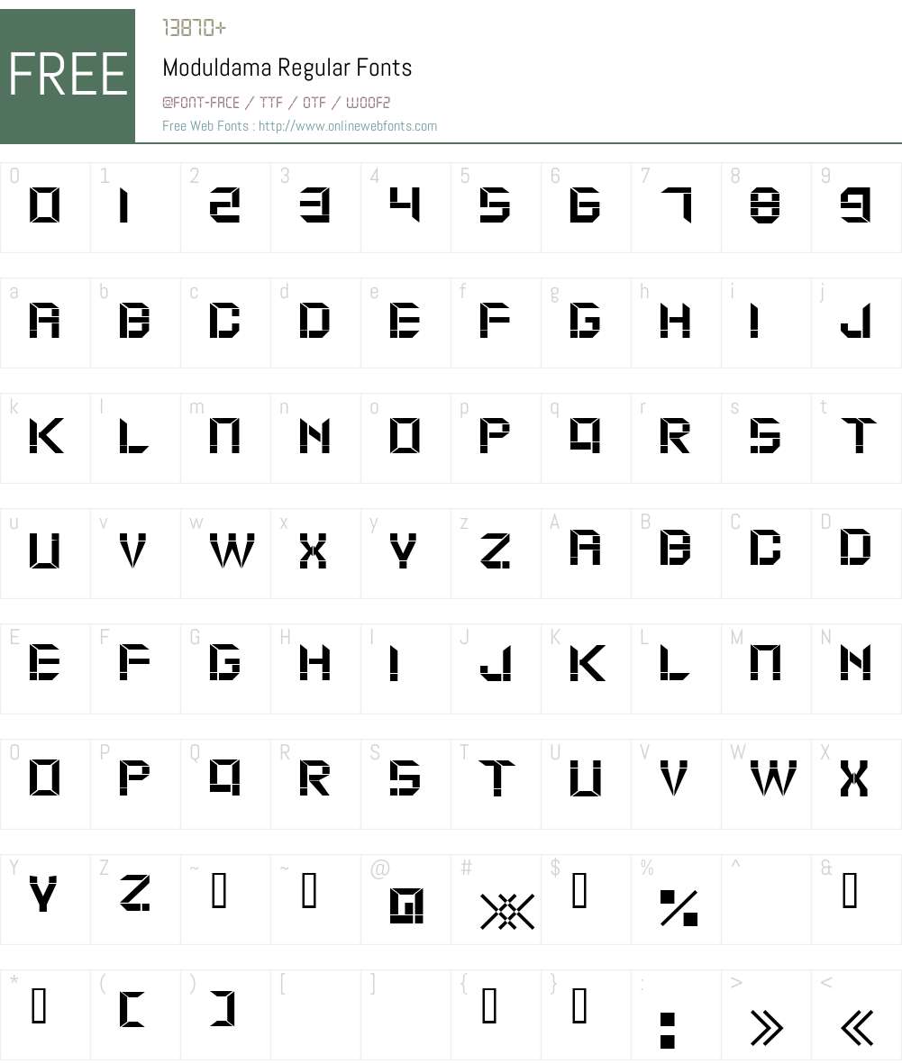Moduldama Font Screenshots