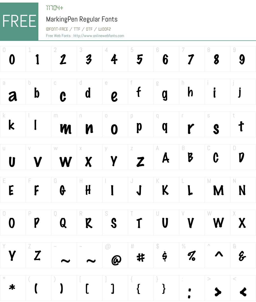 MarkingPen Font Screenshots