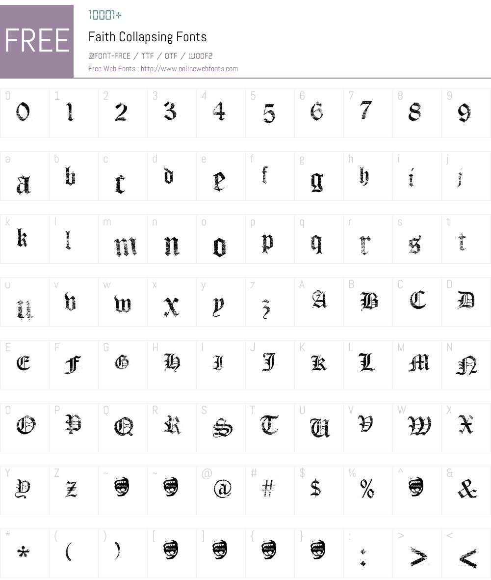 Faith Collapsing Font Screenshots