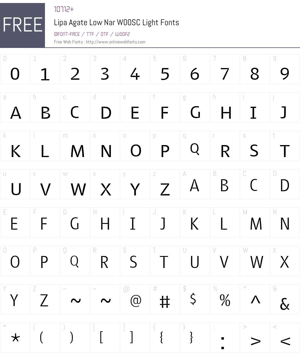 LipaAgateLowNarW00SC-Light Font Screenshots