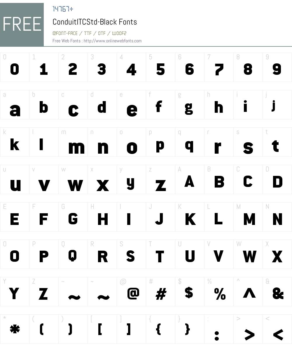 ConduitITCStd Black Font Screenshots