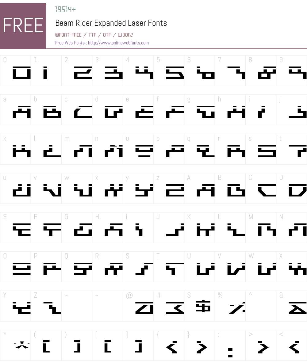 Beam Rider Expanded Laser Font Screenshots