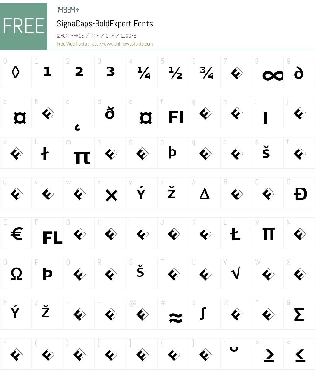 SignaCaps-BoldExpert Font Screenshots
