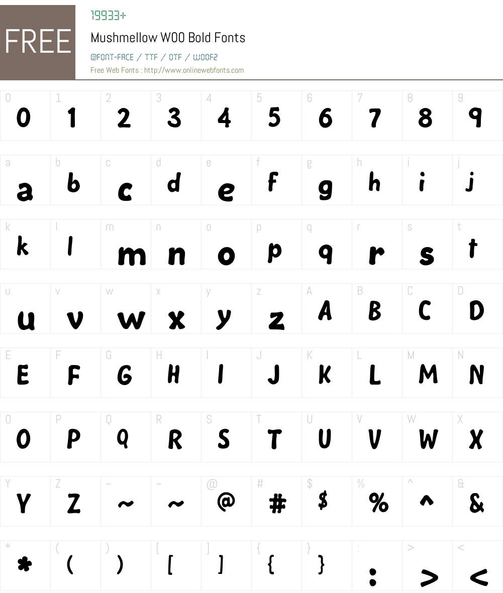 MushmellowW00-Bold Font Screenshots