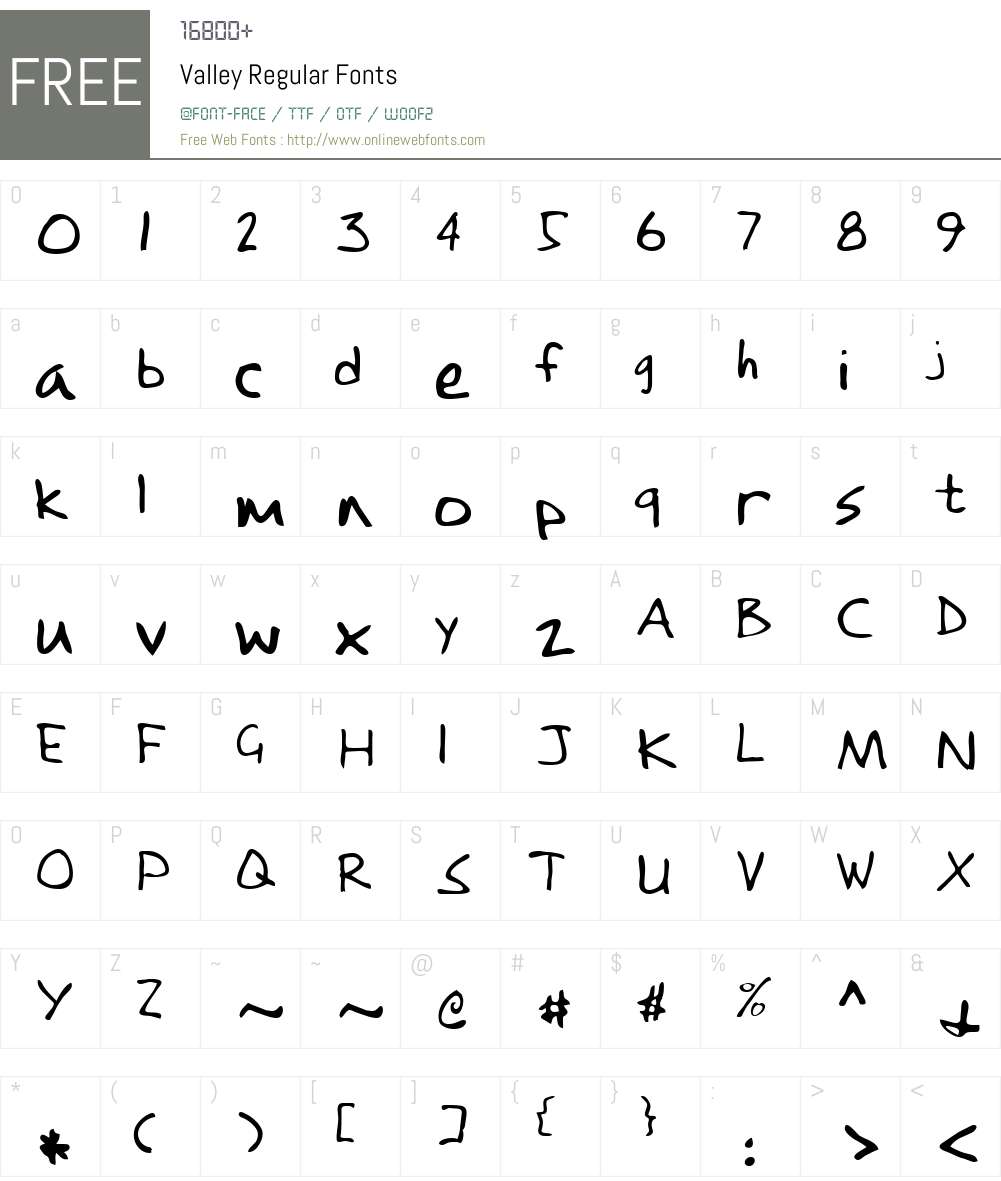 Valley Font Screenshots