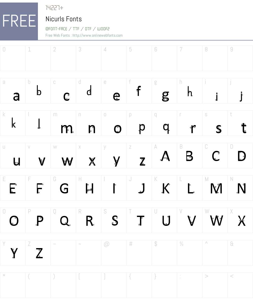 Nicurls Font Screenshots