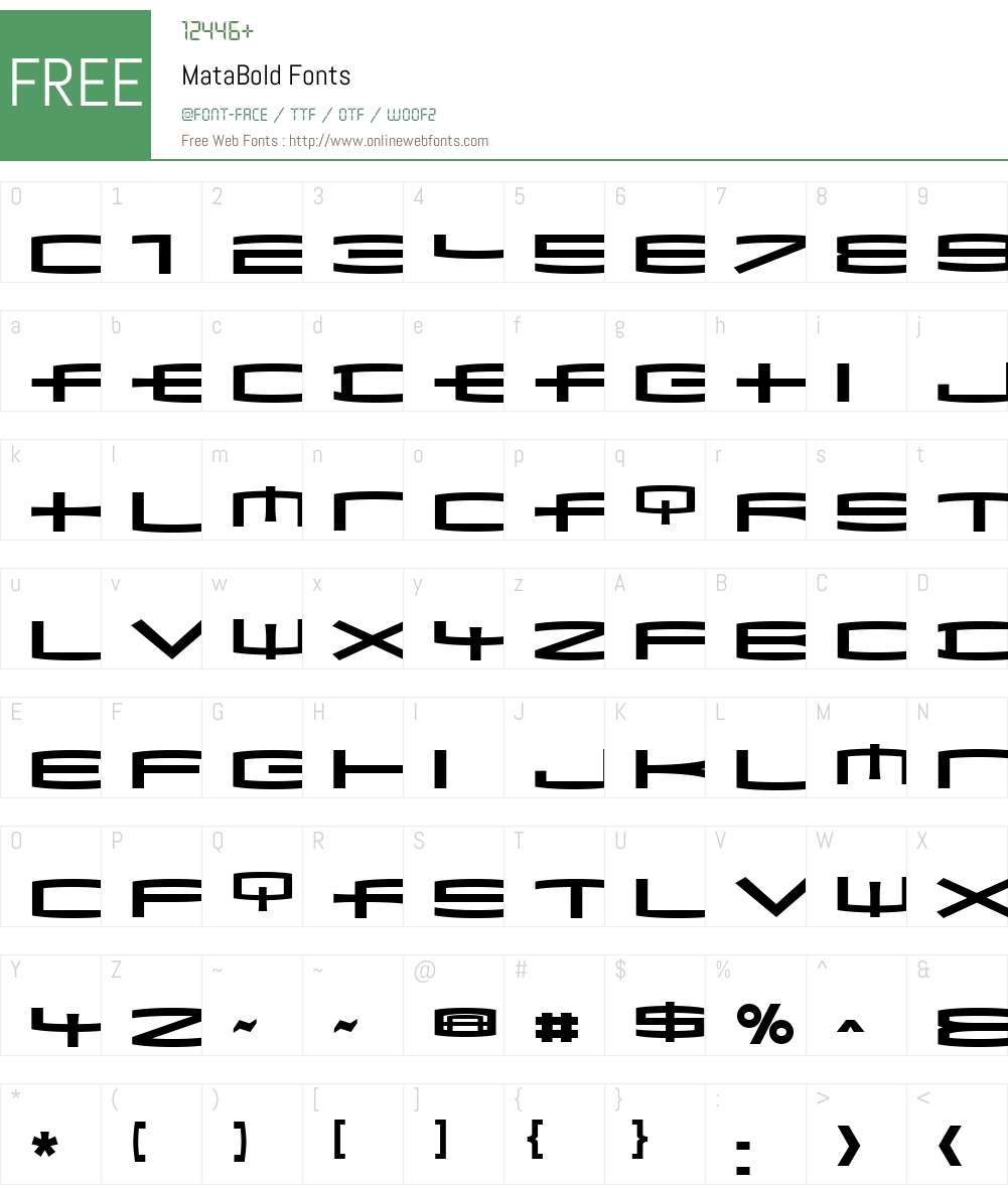 MataBold Font Screenshots