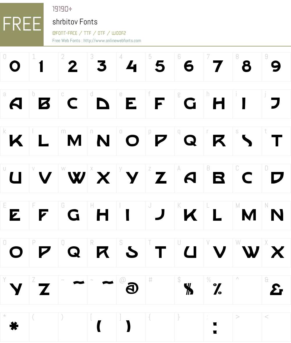 shrbitov Font Screenshots