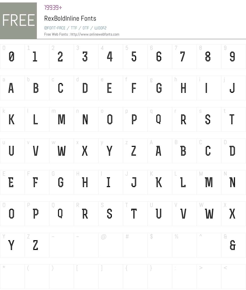 Rex Bold Inline Font Screenshots