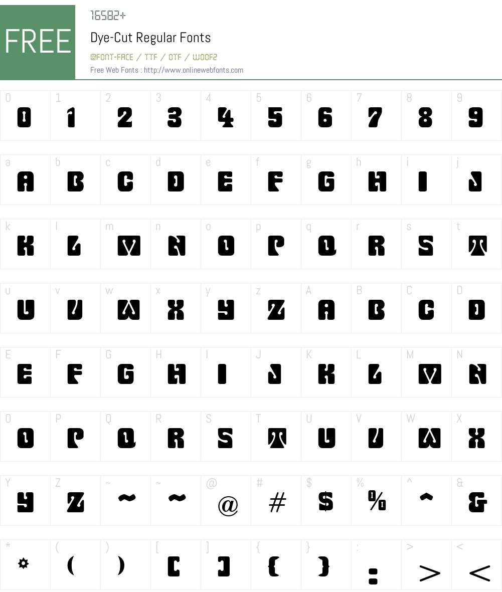 Dye-Cut Font Screenshots