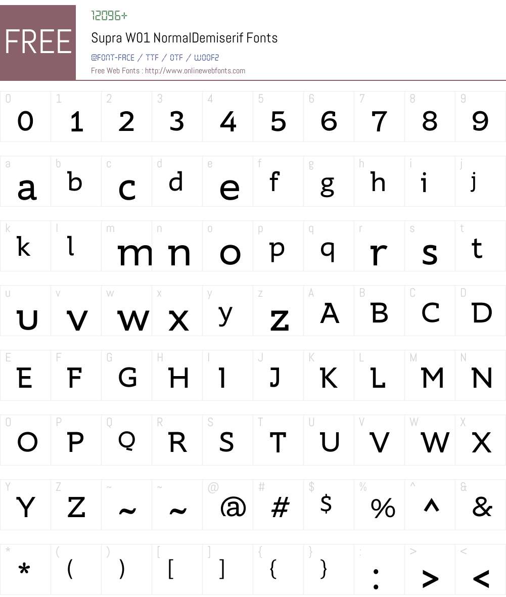 SupraW01-NormalDemiserif Font Screenshots