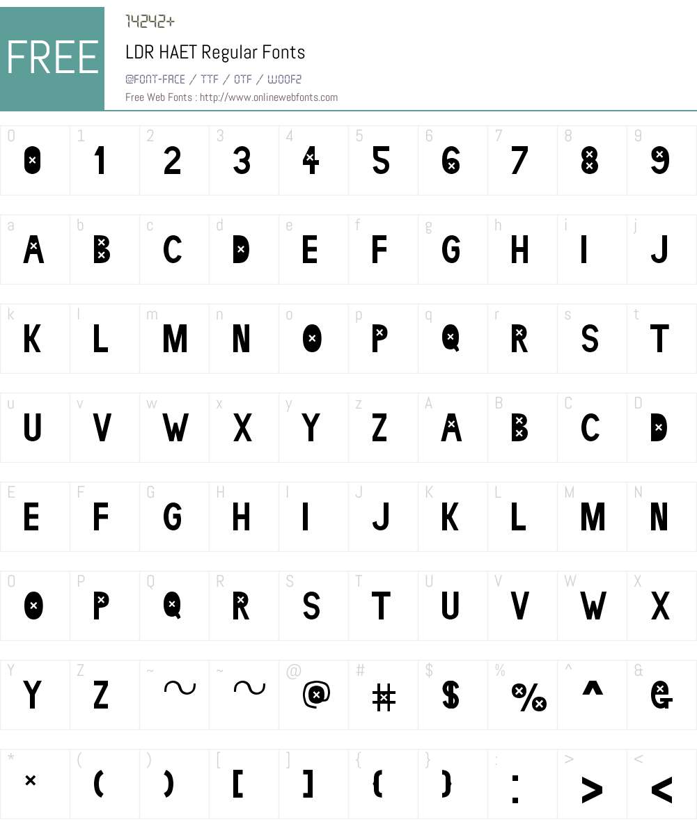 LDR HAET Font Screenshots