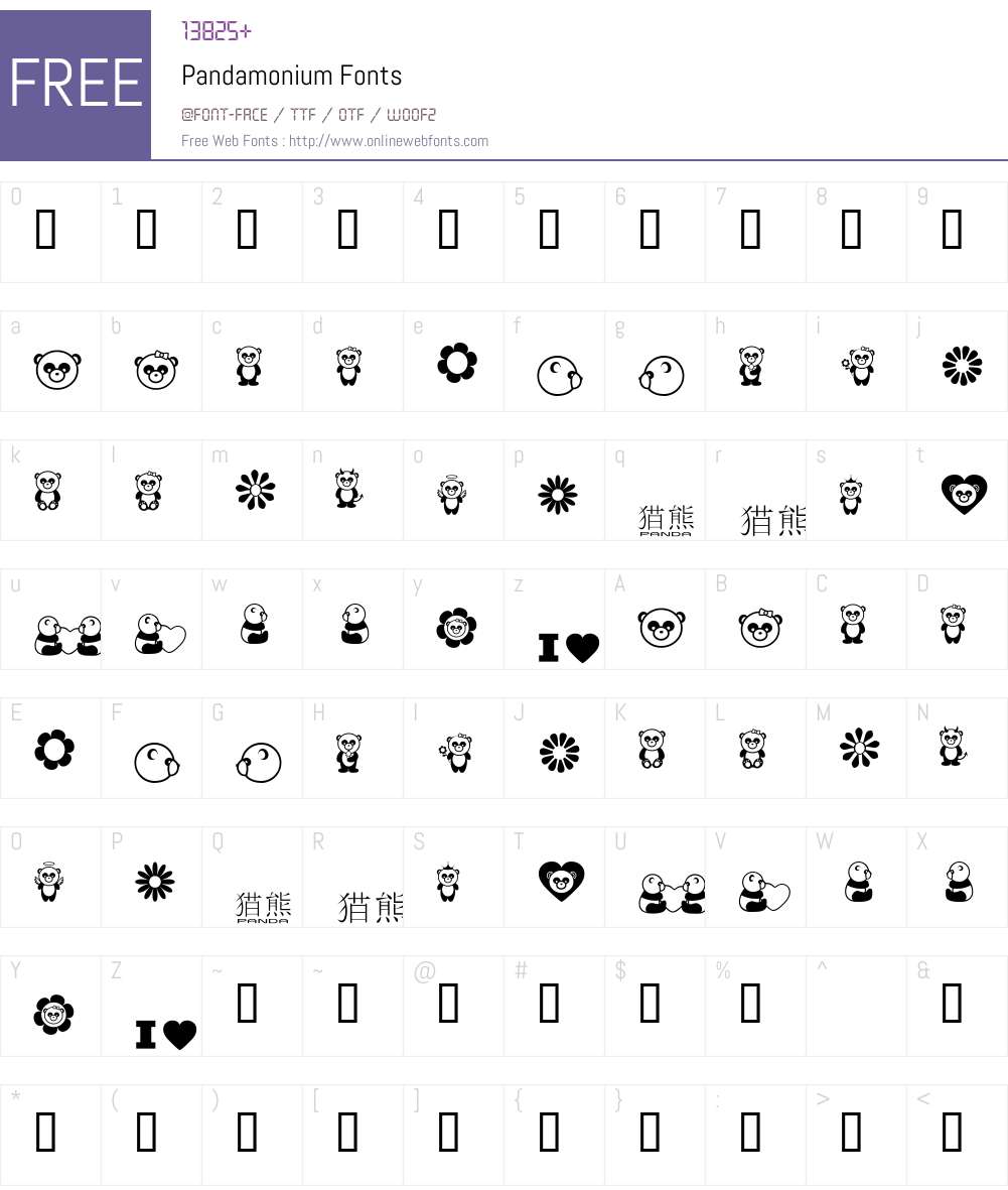 Pandamonium Font Screenshots