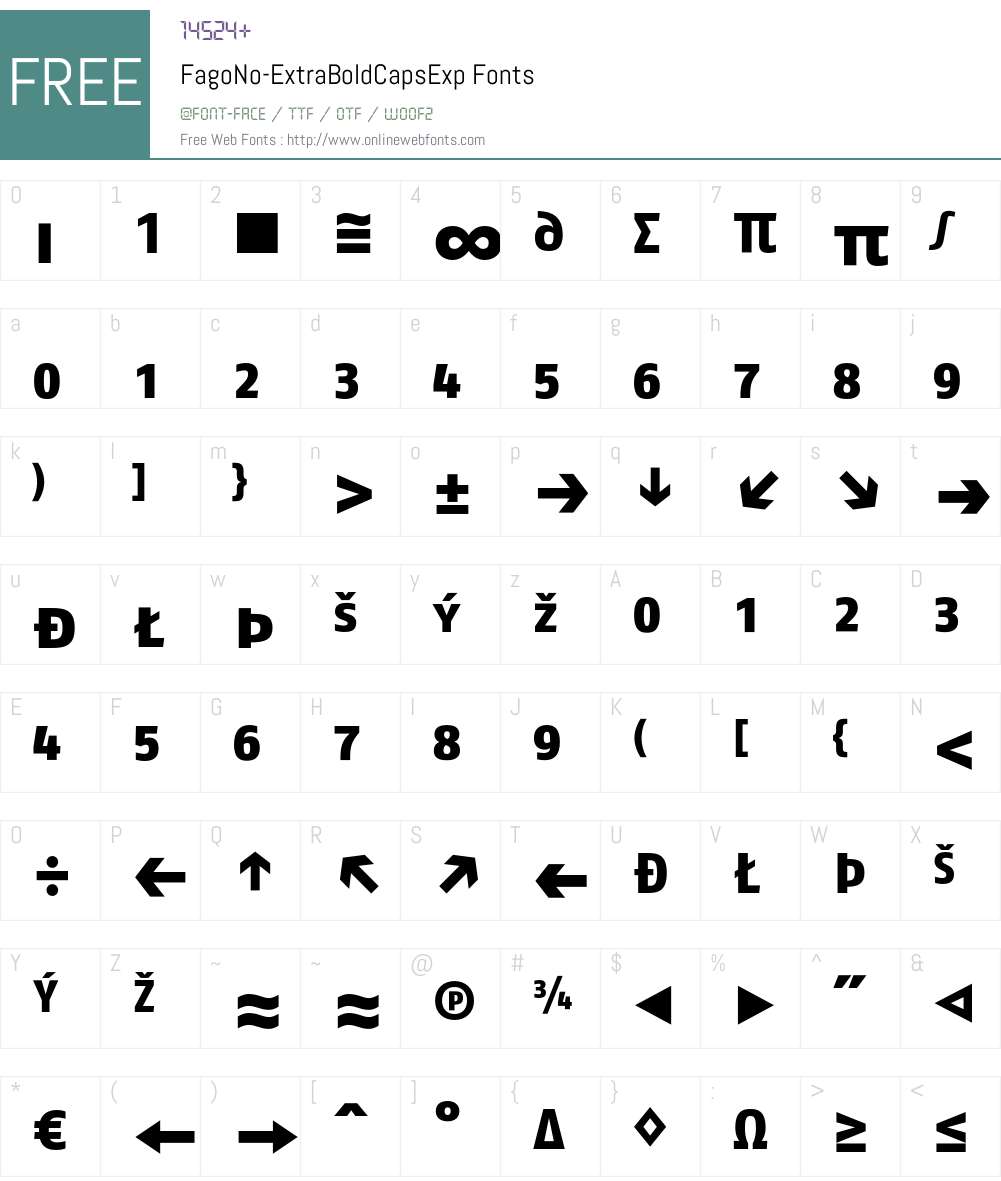 FagoNo Font Screenshots