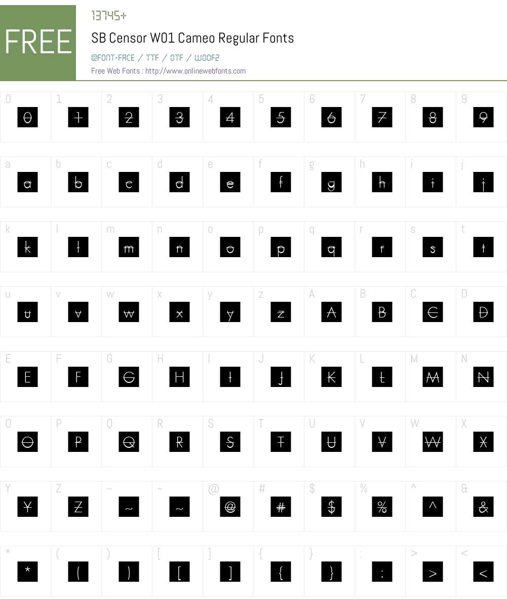 SBCensorW01-CameoRegular Font Screenshots