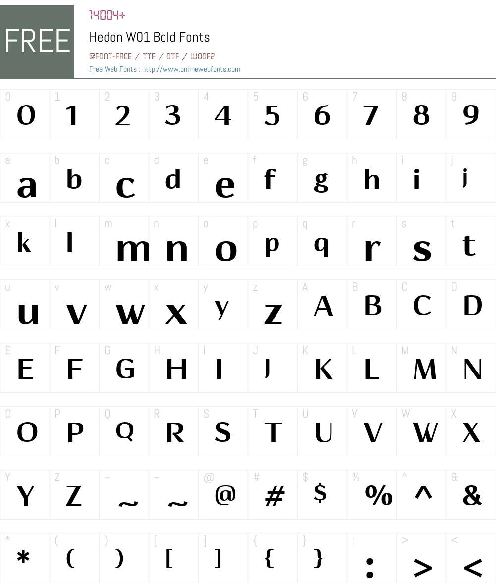 HedonW01-Bold Font Screenshots