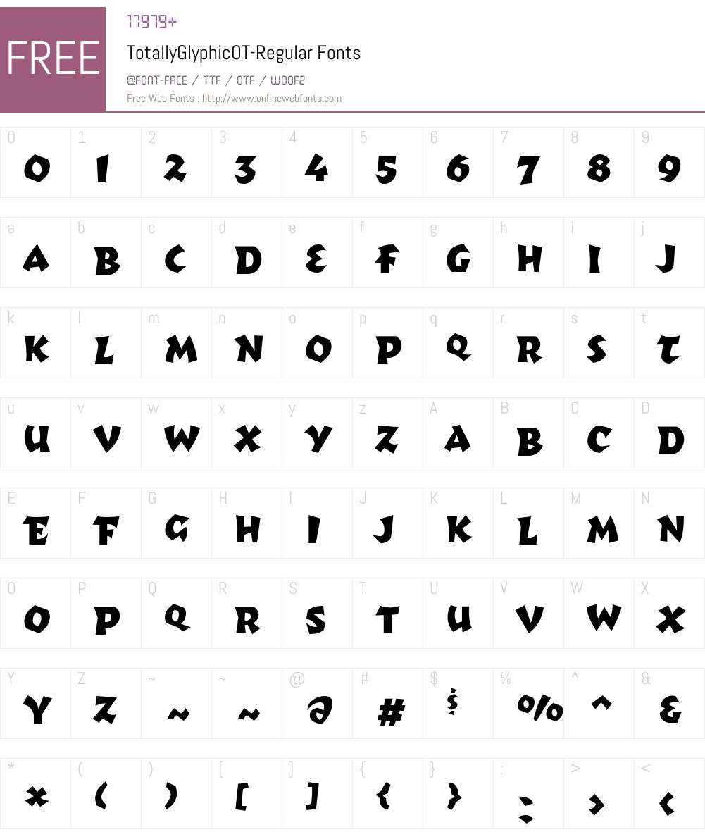 TotallyGlyphicOT-Reg Font Screenshots