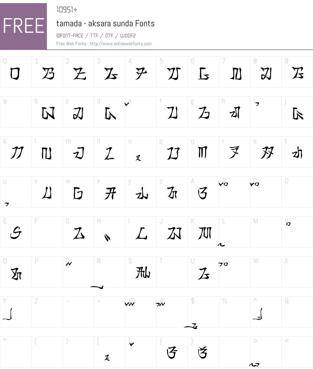 tamada - aksara sunda 1.00 August 13, 2014, initial release Fonts Free ...