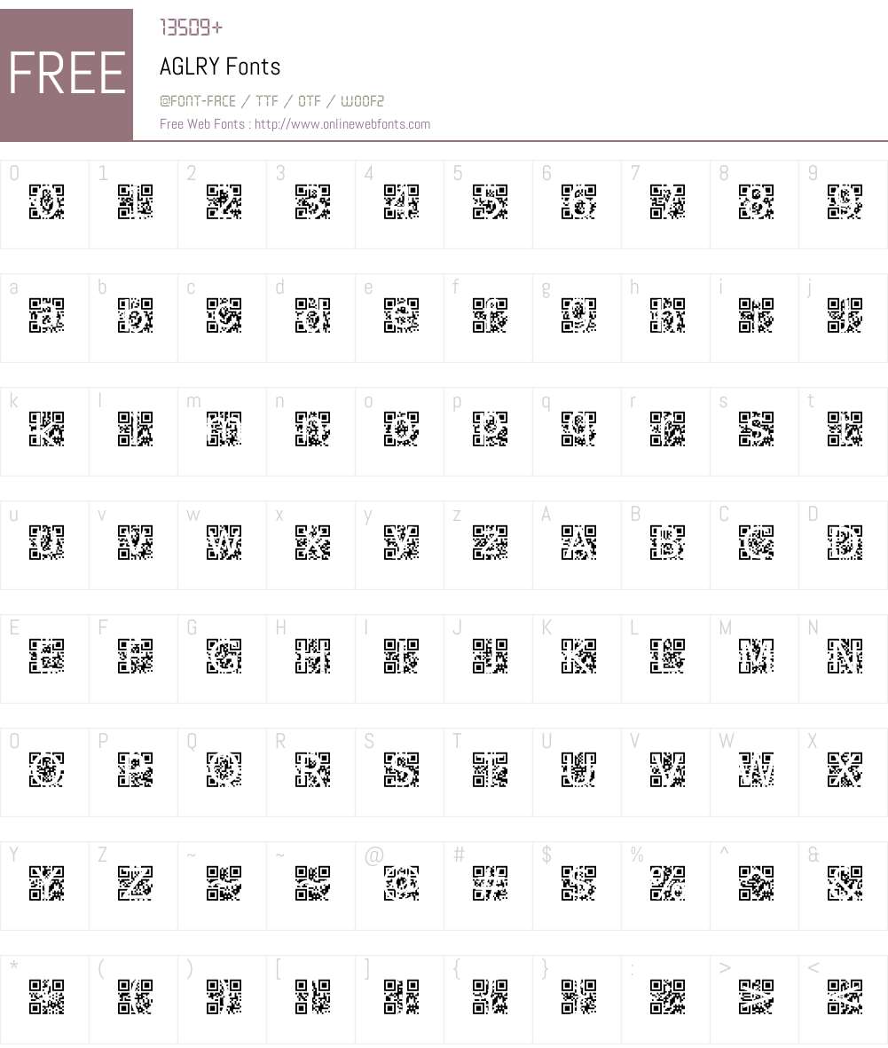 AGLRY Font Screenshots