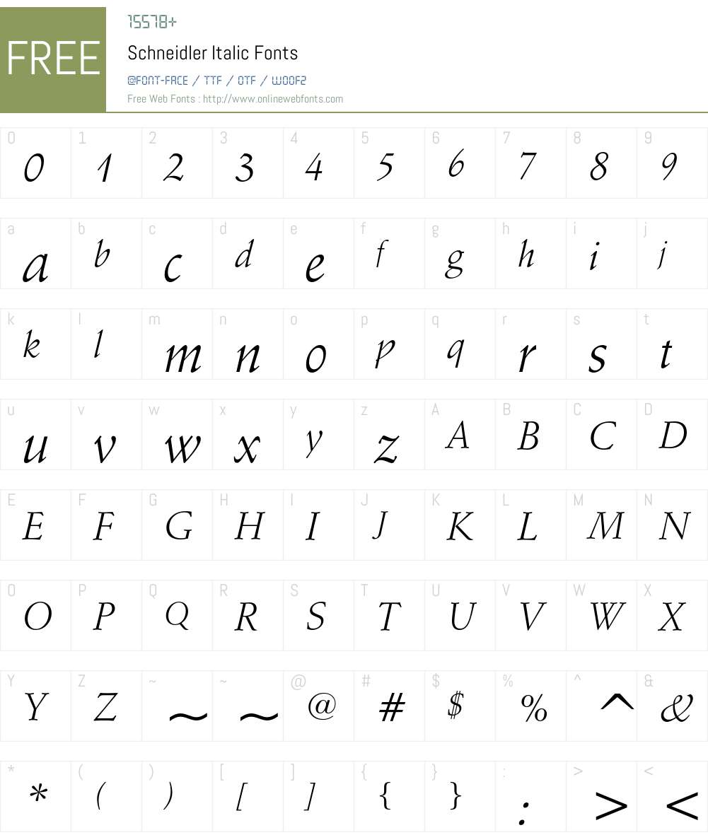 Schneidler Font Screenshots