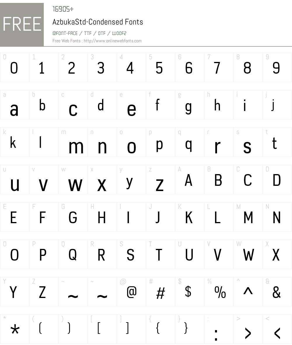 AzbukaStd-Condensed Font Screenshots