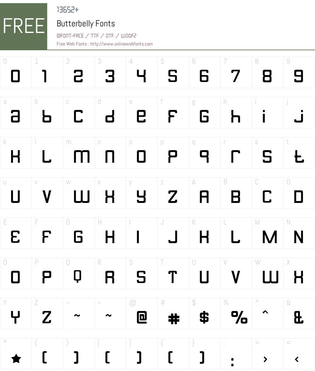 Butterbelly Font Screenshots