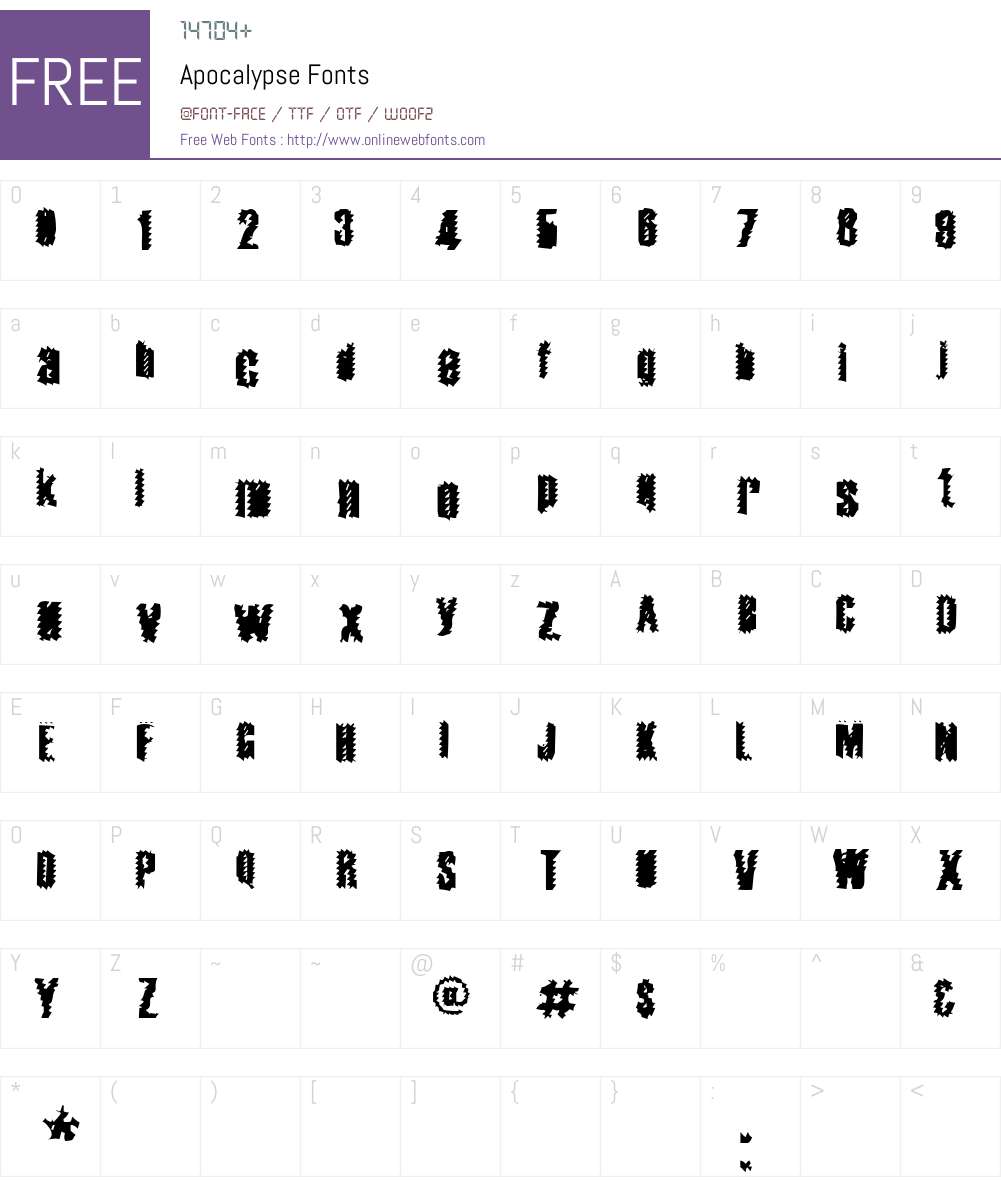 Apocalypse Font Screenshots