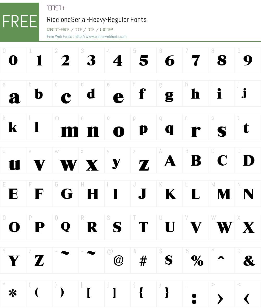 RiccioneSerial-Heavy Font Screenshots